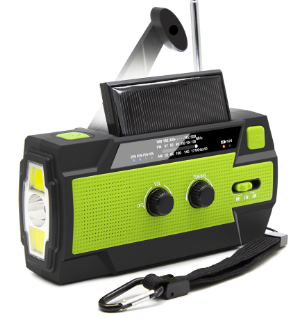 Survival Solar Radio Kit with Flashlight and Hand Crank